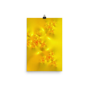 Chrysanthemums In Gold Media Poster