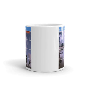 A mug with recaptcha image and direction to select squares with-traffic-lights - photographed and designed by Nate DeWaele - 11oz center view of product