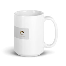 Load image into Gallery viewer, A mug with recaptcha UI that has an empty checkbox indicating the drinker is still a robot- photographed and designed by Nate DeWaele - 15oz handle on right view product