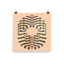 Load image into Gallery viewer, A poster of an abstract paper tiger in symbolic abstract graphic for print by nate dewaele listed for sale