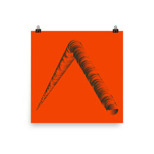 Load image into Gallery viewer, Minimal Acutely Bent Black Cylinder on Red Background || Limited Edition Graphic Print Poster