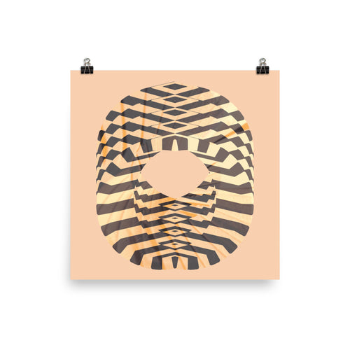 A poster of an abstract paper tiger in symbolic abstract graphic for print by nate dewaele listed for sale