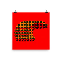 Load image into Gallery viewer, Poster of modern artistic interpretation of a rolodex in red black and yellow - Artist is Nate DeWaele